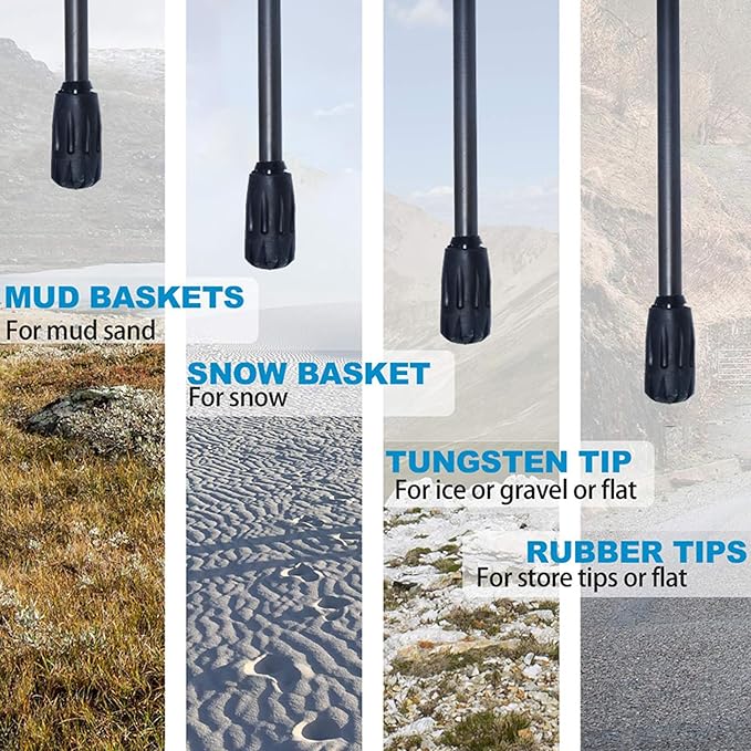 5-Section Carbon Fiber Trekking Poles, Lightweight and Durable 2-Pack, Foldable, Straight Grip, Suitable for Hiking, Trekking and Mountaineering
