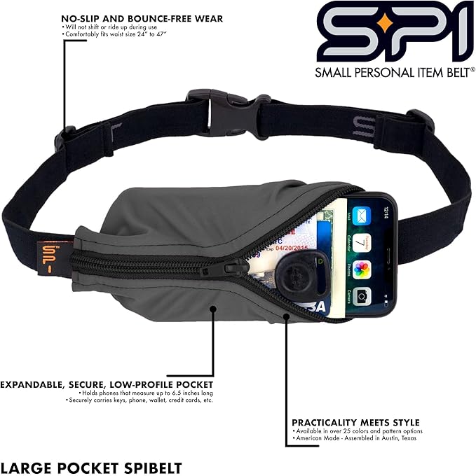SPIbelt Running Belt Original Monochromatic for Women Men, Phone Holder for Running, Running Fanny Pack, Holder for Phone, Running Waist Pack, Adjustable Waist, [Fits All Phones]. Periwinkle