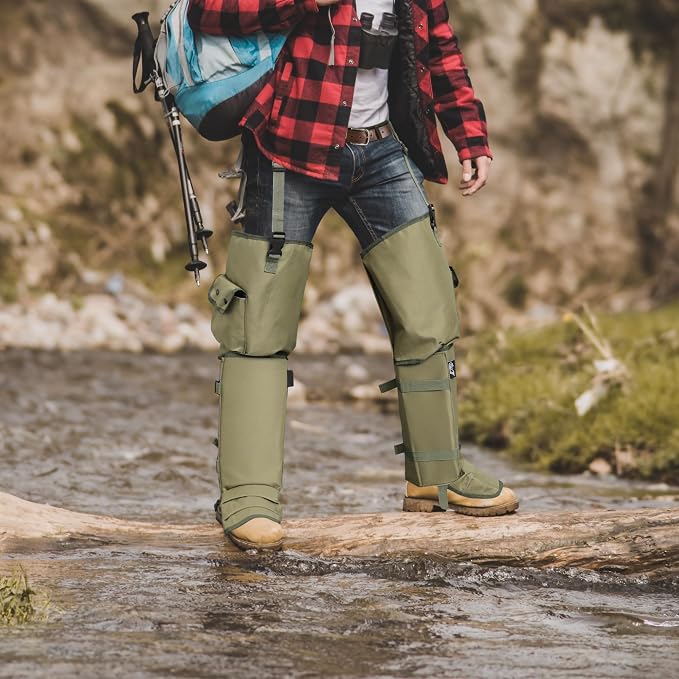 Snake Gaiters and Chaps for Men and Women - Waterproof Guards, Adjustable Protection for Legs