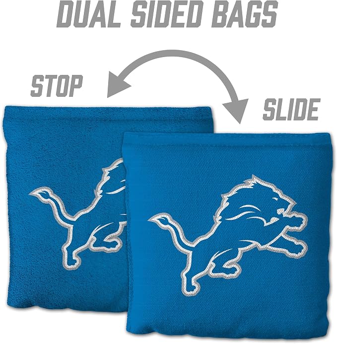 YouTheFan Officially-licensed NFL Set of 8 Cornhole Bags - All Weather Dual Sided Slide & Stop - regulation size
