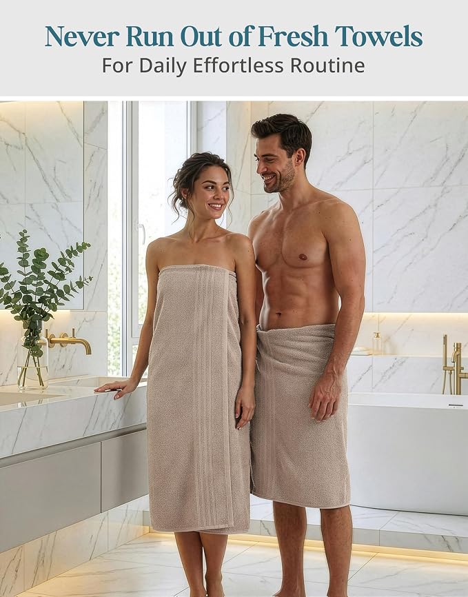 Casa Platino Bath Sheets 4 Pack (36"x 72"), 100% Ring Spun Cotton Bathroom Towels, Soft Absorbent Bath Sheet Sets, Quick Drying Towels - Platinum
