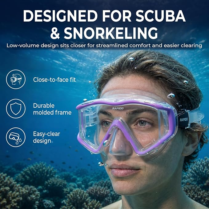 Rapido Clareza Three Lens Mask and Snorkel Combo