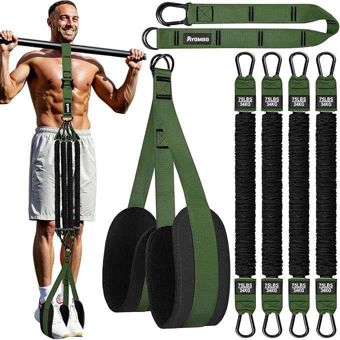 Ayombo Pull Up Assistance Bands, Resistance Bands for Pull Up Bar Workout, Adjustable Heavy Duty Pull Up Assist Equipment with 4 Assistance Bands, Home Gym Fitness Exercise Strength Training