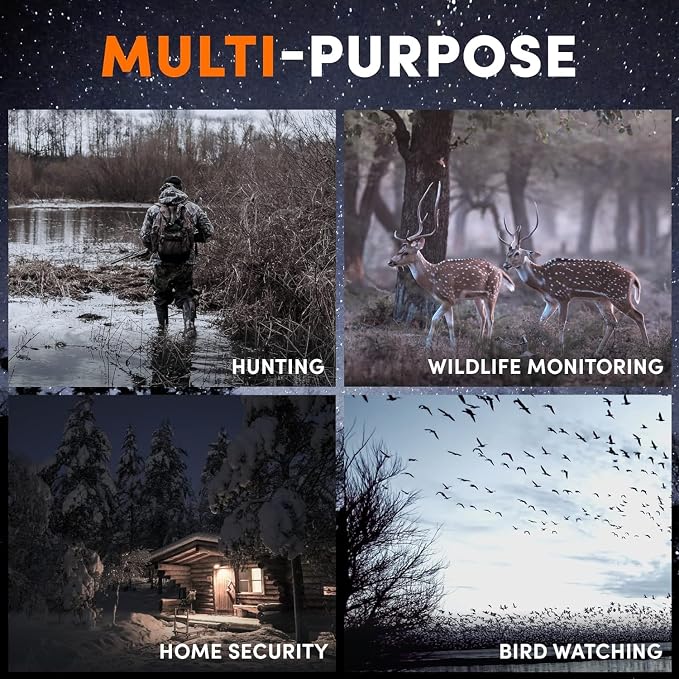 GTHUNDER Night Vision Goggles Binoculars with Remote Monitor on App | Crystal Clear 4K UHD Video & 52MP Full Color Photos on 4" HD Screen |10X Zoom Ideal for Camping Hunting & Wildlife Observation