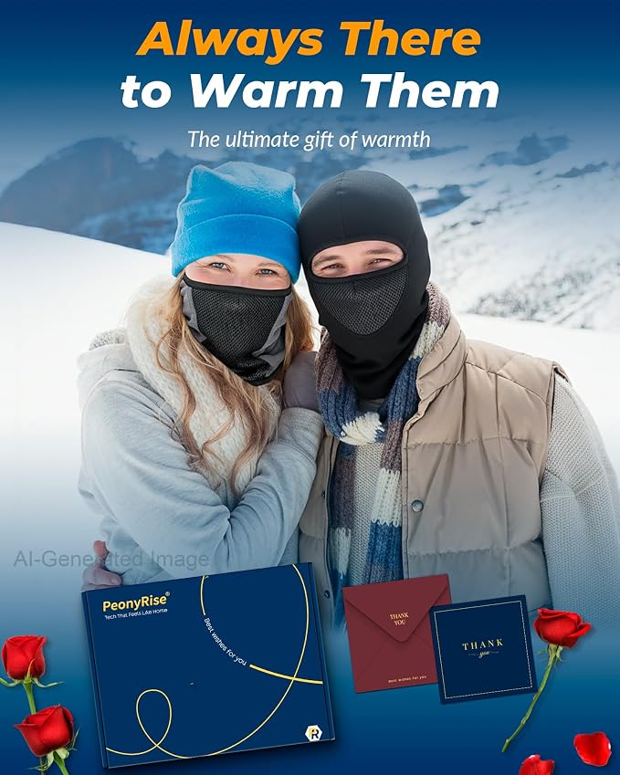 Graphene Heated Balaclava Neck Gaiter Gifts for Men Women Warm Cold Winter Gift for Ski Snowboard Motorcycle