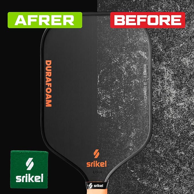 Pickleball – Paddle Cleaner Eraser with Carrying Storage Case, Premium Carbon Fiber Pickle Ball Racket Cleaner, Fast & Easy Rubber Eraser Removes Ball Residue, Dirt & Scratches
