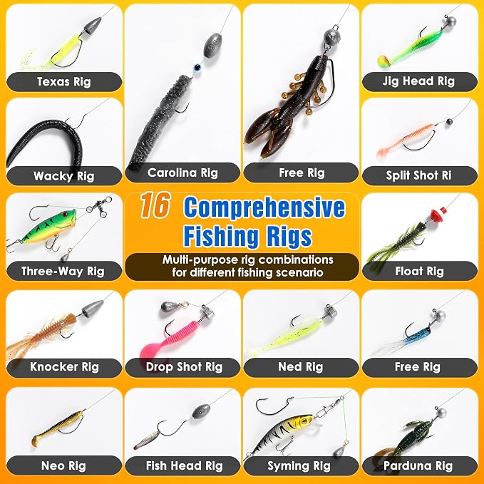 560PCS Fishing Lures Kit with Large 4-Layer Tackle Box, Complete Freshwater Bass Fishing Gear Set with Pliers, Hooks, Crankbait, Sinkers, Jigs, Weights & More Accessories, Gifts for Men