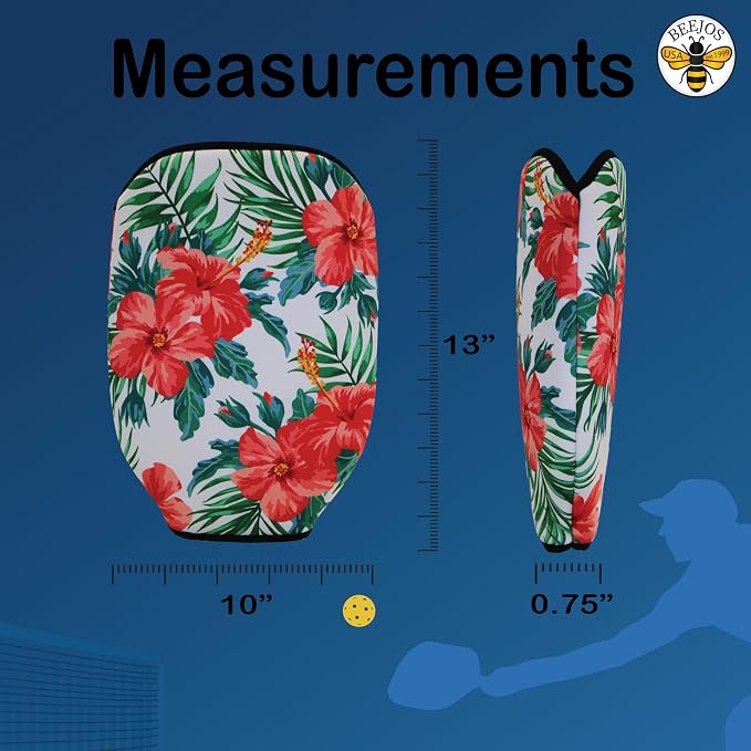 BeeJos Hawaiian Collection: Premium Slip-On Pickleball Paddle Cover-Fits Standard Size Paddles-Zipperless (Paddle not Included)