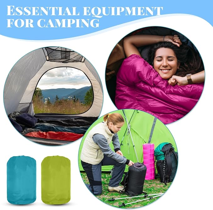 Macarrie 10 Pcs Bulk Sleeping Bags for Adults 0 Degree Waterproof Emergency Sleeping Bags with Compression Sack for Camping Hiking Backpacking Outdoor Activities