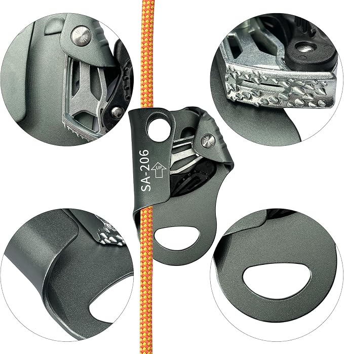 CE Chest Ascender, 100kgs Strong Climbing Rappelling Gear Equipment for Rock Climbing, Tree Arborist, Climbing Rescue Caving, Mountaineering, 8~13MM Rope, 4kN, Orange