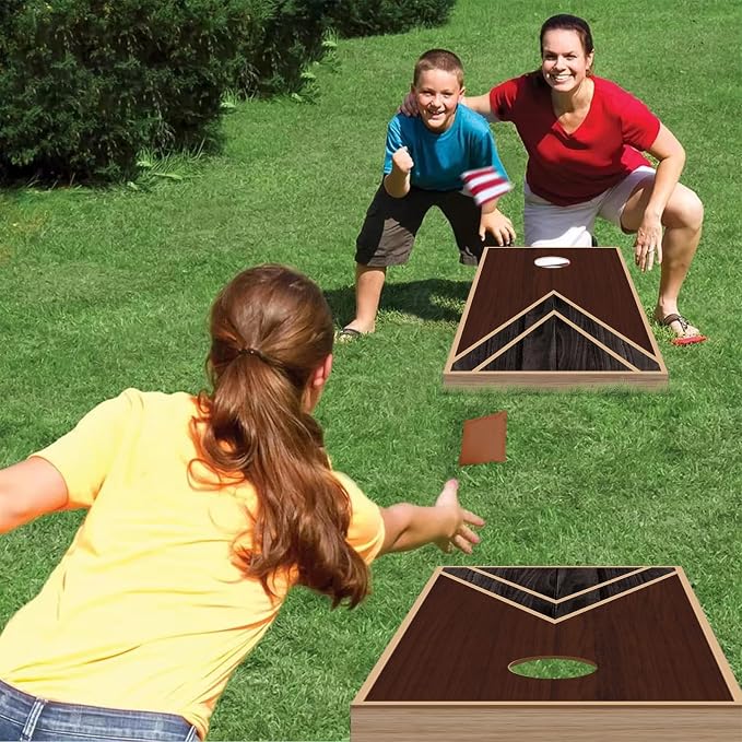 Cornhole Boards Set - Regulation Size 4x2/3x2ft Solid Wood Corn Hole Game Set with 8 Bean Bags and 2 Cornhole Boards - Perfect for Outdoor Game