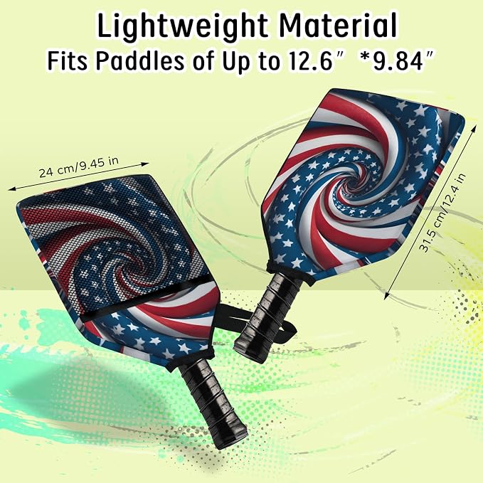 Stripe Design Pickleball Paddle Cover - Protective Polyester Sleeve for Paddles
