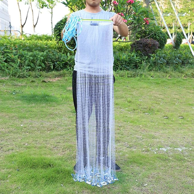 Alvinlite Cast Net for Bait Trap Fish 8ft 10ft 12ft 14ft 16ft Radius Fishing Cast Net Throw Cast Net with Heavy Duty Zinc Sinker for Freshwater and Saltwater
