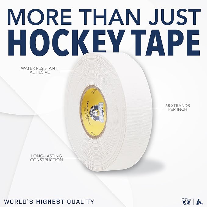 Howies Hockey Tape | 6-Pack Combos of Cloth Stick Tape (White/Black) & Shin Pad Tape (Clear) | Pro Grip & Durability | Made in USA