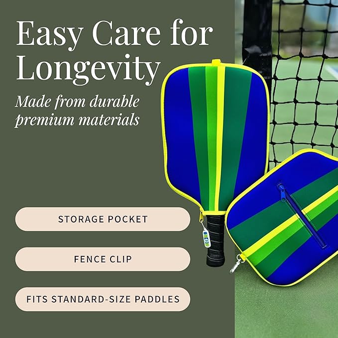Posh Pickler Vlasic Pickles Pickleball Accessories Gift Set, Pickleball Paddle Cover, Sports Cooling Towel and Bag Strap, Vlasic Pickle-Themed for Pickleball Players