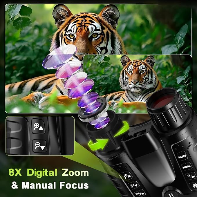 4K Night Vision Goggles, Night Vision Binoculars with Rangefinder, 3.2" HD Screen, 5000mAh Rechargeable Battery, 32GB TF Card for Adults, Camping, Wildlife Observation