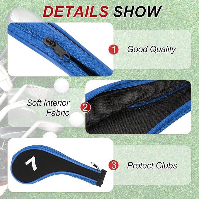 PATIKIL Golf Club Head Cover, Number Golf Club Irons Covers Neoprene Driver Headcover Golf Lovers Gifts