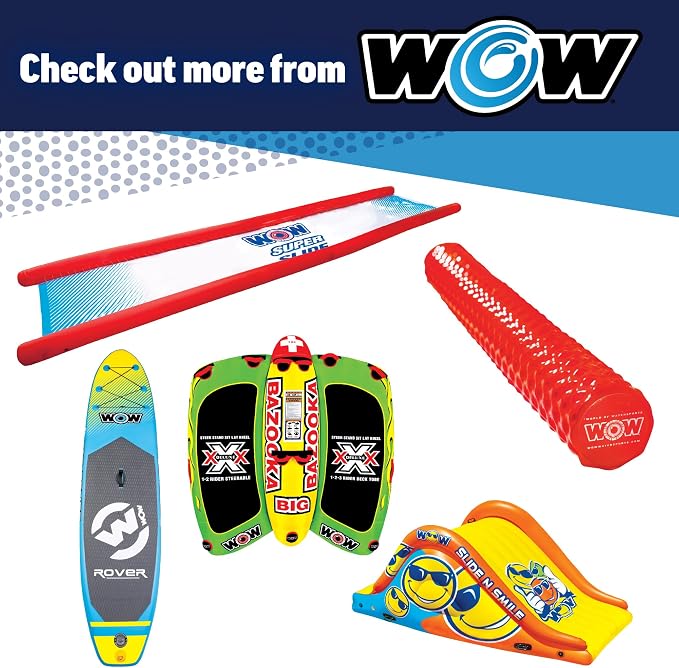 WOW Sports Take Control of the Ride 1 or 2 Person Inflatable Steerable Tube For Boating, 19-1090