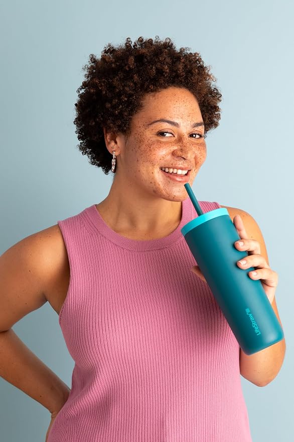 LifeStraw Go Series Tumbler – Double Wall Insulated Stainless Steel Water Filter, Laguna Teal, Designed for Everyday Use, Removes Bacteria, Parasites, Microplastics, and Improves Taste