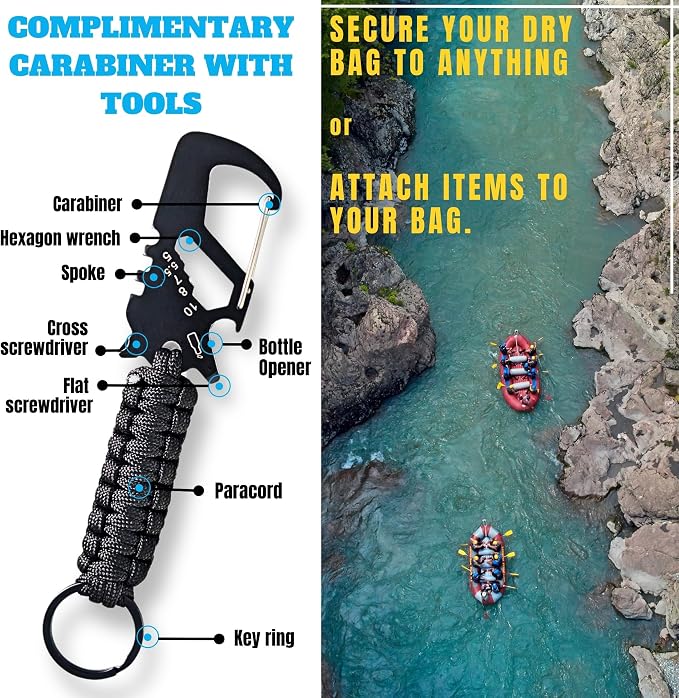 TACTIKO 35L Heavy-Duty 100% Waterproof Backpack, Roll Top Dry Bags for Kayaking, Hiking, Camping, Survival
