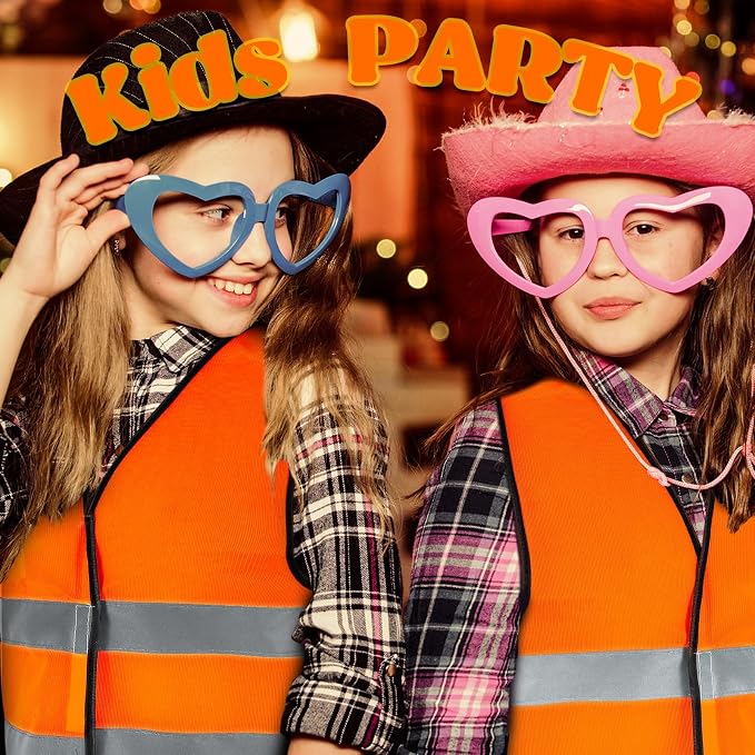 Zhanmai 20 Pcs Kids Safety Vest Bulk High Visibility Reflective Construction Vest with Strips Neon for Traffic Child Outdoor (Orange)
