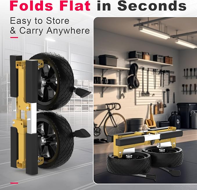 GanFindX Heavy Duty Kayak Cart | Adjustable Foldable Trolley with Durable Wheels, Portable Kayak Transport Cart, Tie-Down Straps Included