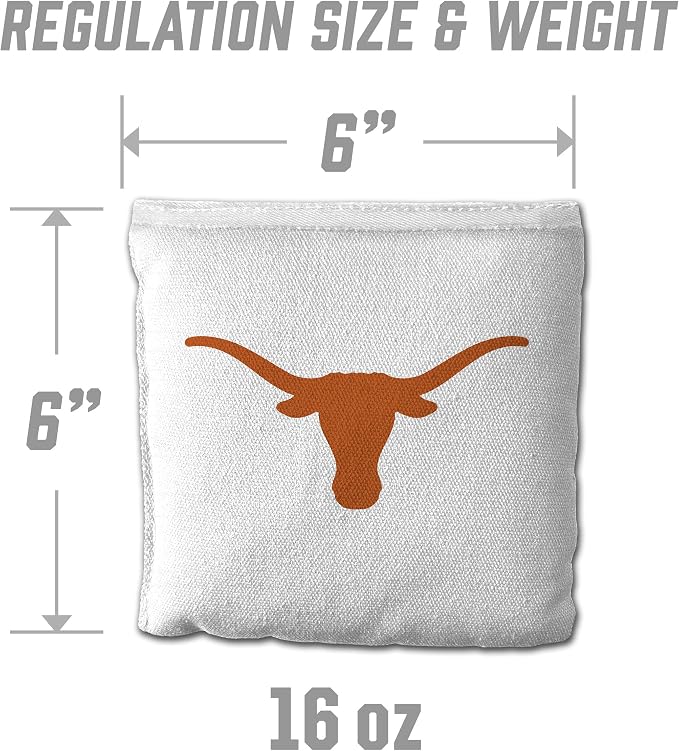 YouTheFan Officially-Licensed NCAA Set of 8 Cornhole Bags - All Weather Dual Sided Slide & Stop - Regulation Size with Carry case
