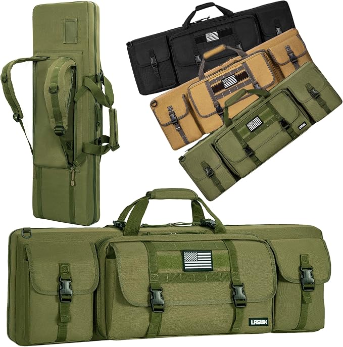 28" 32" 36" 42" 46" 48" 51" 55" Soft Double Rifle Bag, Portable Long Rifle Bag for Outdoor Hunting Shooting, Gun Case Storage & Transportation, with Multiple Colors