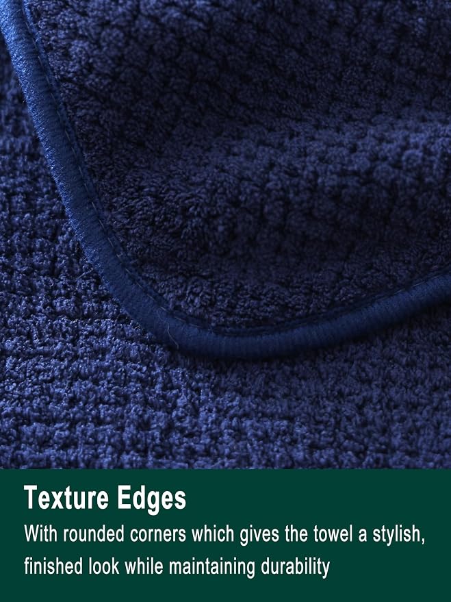 Extra Large Bath Sheets Set 6-Piece, 2 Bath Towels 40x80 Inches, 2 Hand Towels, 2 Washcloths, Soft Absorbent Quick Dry Microfiber Towels for Bathroom Beach Pool Gym Spa,Navy Blue
