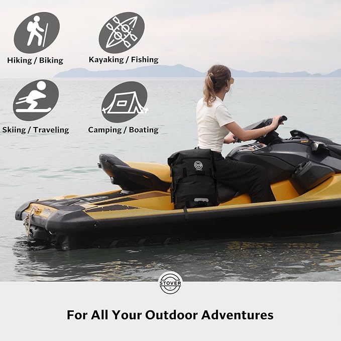 STOVER 5/10/25/30/40/55L Waterproof Dry Bag- Roll-Top Backpack w/Phone Case- Kayaking, Hiking, Camping, Boating- Men/Women