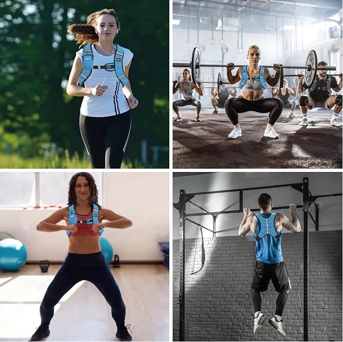 ZUETK Weighted Vest, 6lb/8lb/12lb/16lb/20lb/25lb/30lb Weight Vest with Reflective Stripe, Weighted Vest for Men Women Workout Equipment for Strength Training, Running, Jogging, Fitness, Weight Loss