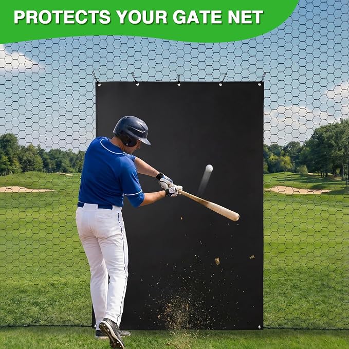 Batting Cage Backstop Heavy Duty Reinforced Baseball Batting Cage and Net Saver for Baseball Softball Hitting Pitching
