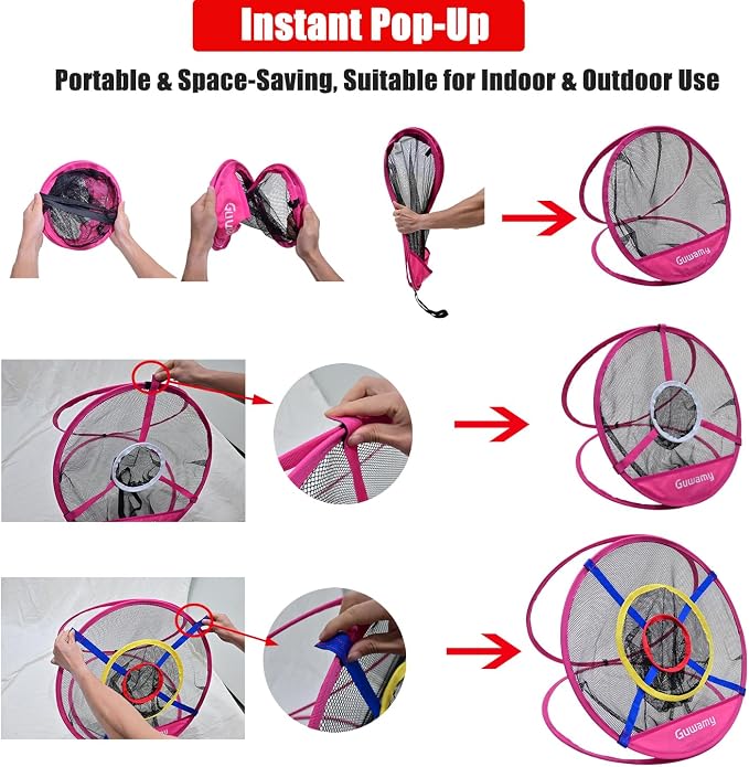 Set of 3 Golf Chipping Nets (3 Sizes) - Pop-Up Practice Targets for Indoor & Outdoor