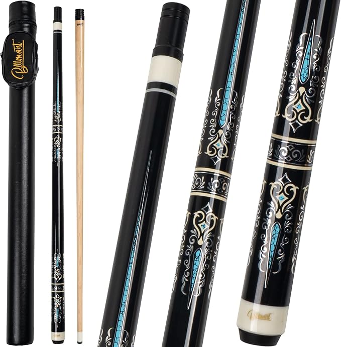 Billmart Pool Cue Stick, Low Deflection Shaft Billiard Cue Sticks with Hard Case, Pool Table Sticks Queue, 19-21 oz Pool Que