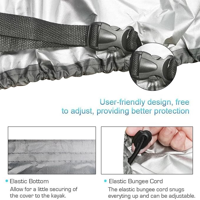 420D Durable 2.6m-6m/7.8-18ft,7 Sizes, 9 Color Durable Kayak Cover Canoe Cockpit Dust Cover, Waterproof UV Sunblock Shield Protector for Fishing Boat,Kayak,Canoe,Paddle Board