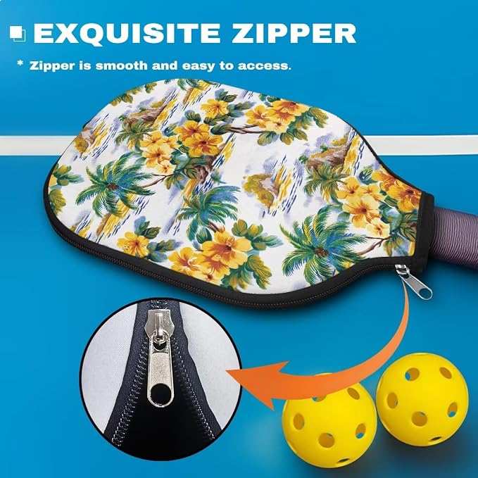 Blue Camo Corgi Pattern Print Pickleball Paddle Covers Only Paddles Holder Sleeve Fits Most Rackets