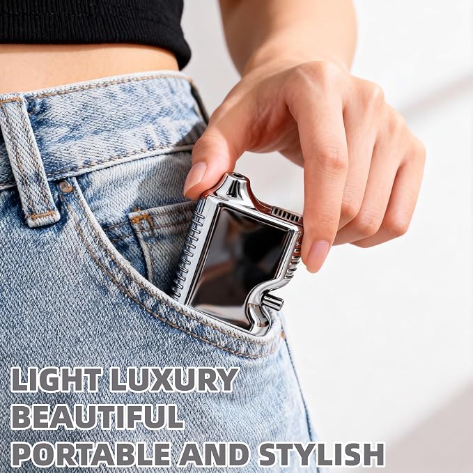 One-Button Powder Dispenser | Leak-Proof & Lightweight | Electroplated Silver Spice Shaker for Travel – Cool Metallic