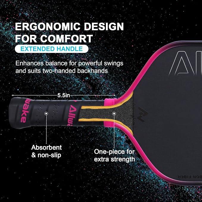Professional Pickleball Paddles - T700 Raw Carbon Fiber with Foam Injected Edges for Expanded Sweet Spot - Control & Power Paddle for All-Level Players ﻿ ﻿