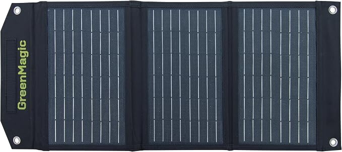reenmagic 20 Watt Portable Solar Battery Charger Ideal for Power Battery, Power Station, Smartwatches, Phones, Powerbank, Tablets, Laptops, Cameras, Game Consoles etc Waterproof Fast Charging