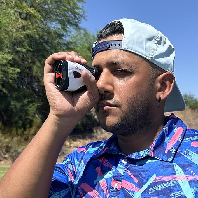 Golf Rangefinder with Slope & Magnet, 1000Y/1300Y Range Finder Golf, 6X Zoom, HD LCD, Flag Lock & Vibration, Rechargeable, Golf Accessories for Men