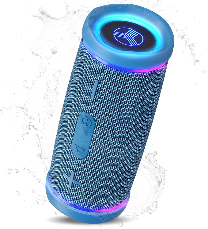 TREBLAB HD77 – Waterproof Bluetooth Speaker, 30W Loud 360° Sound, Deep Bass, IPX7, TWS Pairing, RGB Lights, 20H Battery, Portable Wireless Speaker for Outdoor, Beach, Camping, Party, Travel