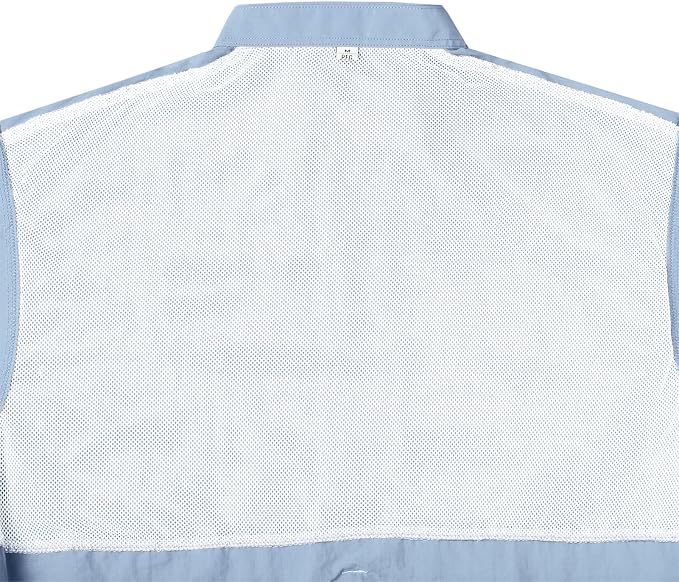 Alimens & Gentle Short Sleeve Fishing Shirt Wicking Fabric Sun Protection Casual Button Down Shirts