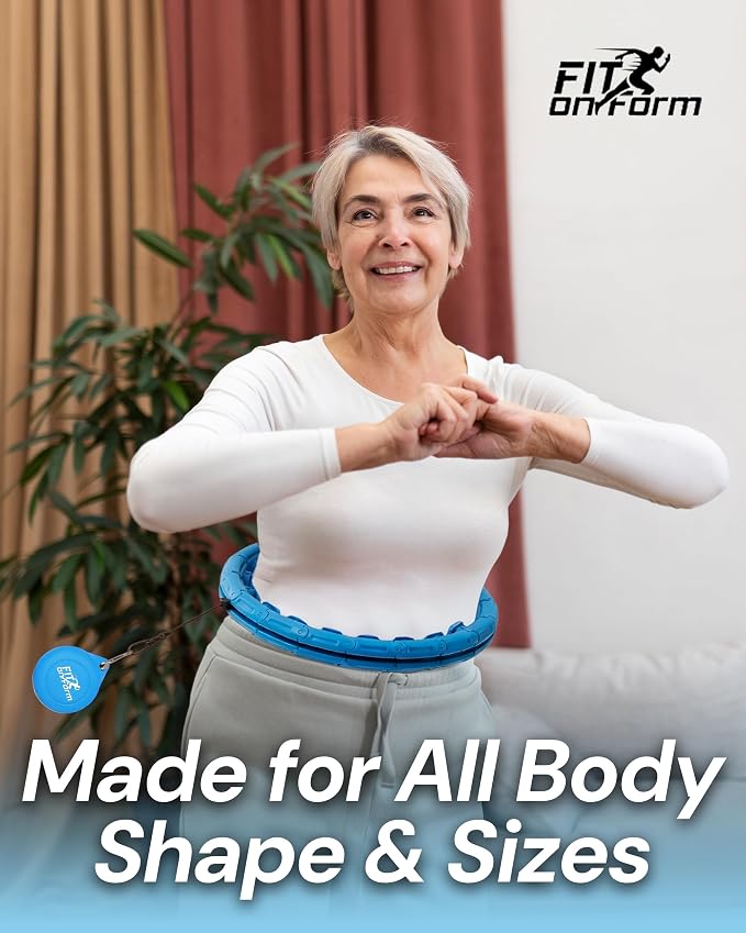 FIT ON FORM Infinity Weighted Hula Hoop for Adults Weight Loss, Smart Exercise Hola Circle Hoop for Women Abs Workout