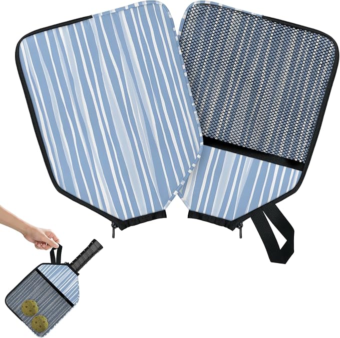 Stripe Design Pickleball Paddle Cover - Protective Polyester Sleeve for Paddles