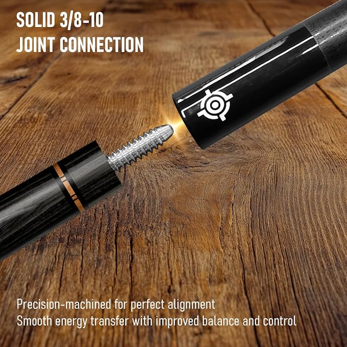 Series, Glass Fiber Pool Cue Stick, Uni-QR, 3/8-10, 5/16-18 Joint, Synthetic Leather Grip, 29" Glassfiber Shaft, 7-Layer Microfiber Tip