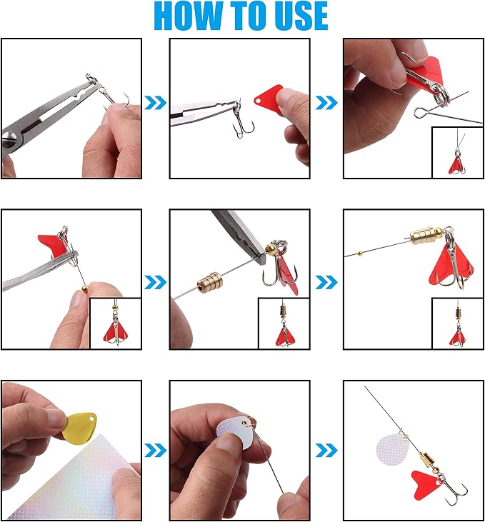 Spinner Making Kit Fishing Lure Making Kit DIY Fishing Lures Spinnerbaits Spoon Rigs Making Kit Colorado Spinner Blades Lure Making Make Your Own Lures for Bass Trout Walleye