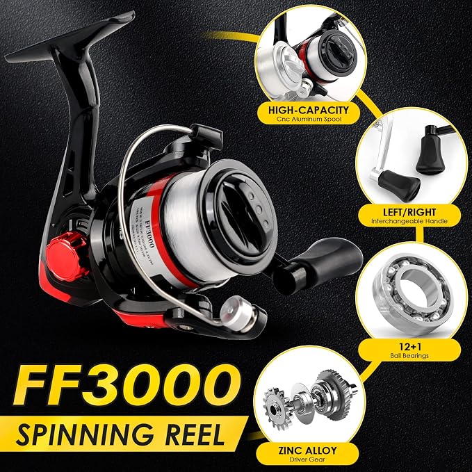 2-Pack 6.89FT Telescopic Fishing Rod Reel Combo Tackle Box Travel Carry Bag | Collapsible Pole Spinning Reel Lure Accessory Storage Bag Portable Fishing Gear Kit for Saltwater Freshwater Fishermen Gift
