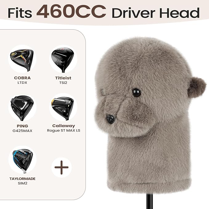 Craftsman Golf Driver Headcover Horse Sloth Funny Animal Golf Head Cover Novelty for Wood Driver Fairway Hybrid Golf Club for Men Women Kids Golfer Gift