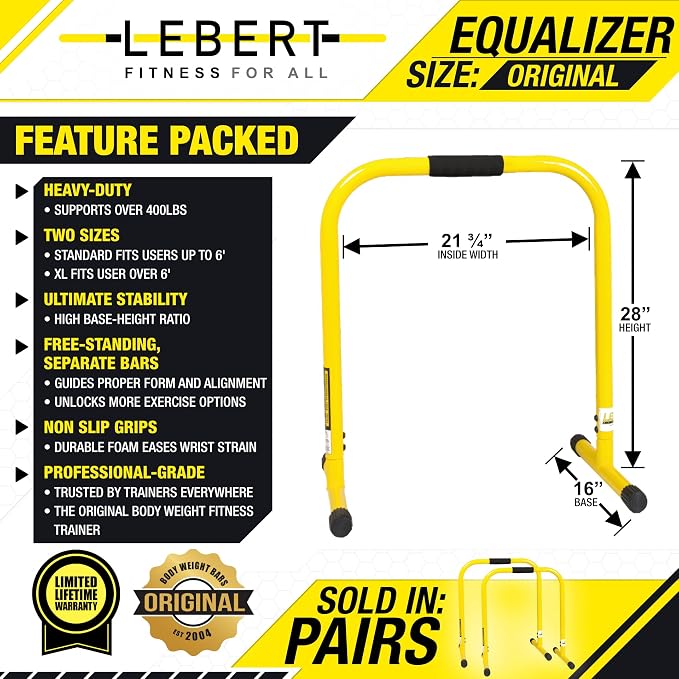 Lebert EQualizer Total Body Strengthener – Dip Station - Standard & XL
