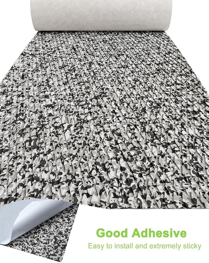 Hjdeck Universal Surfboard Pad EVA Foam Boat Flooring Decking Sheet Self-Adhesive Non-Slip Deck Grip Mat Marine Carpet for Yacht Boat Kayak Decking Golf Cart Fishing Boat RV Surfing Traction Pad